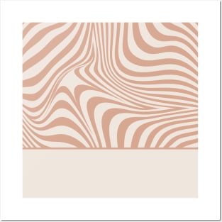 Pattern beige and pink wavy Posters and Art